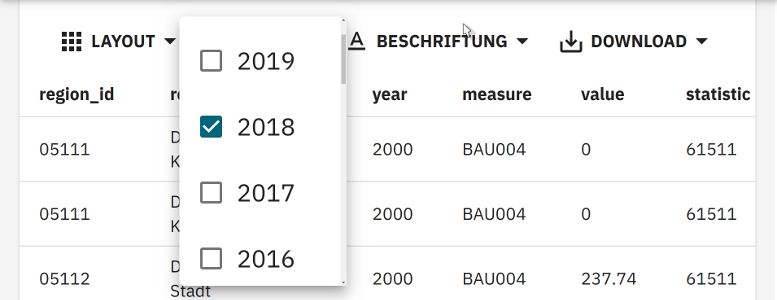 Jahr wählen